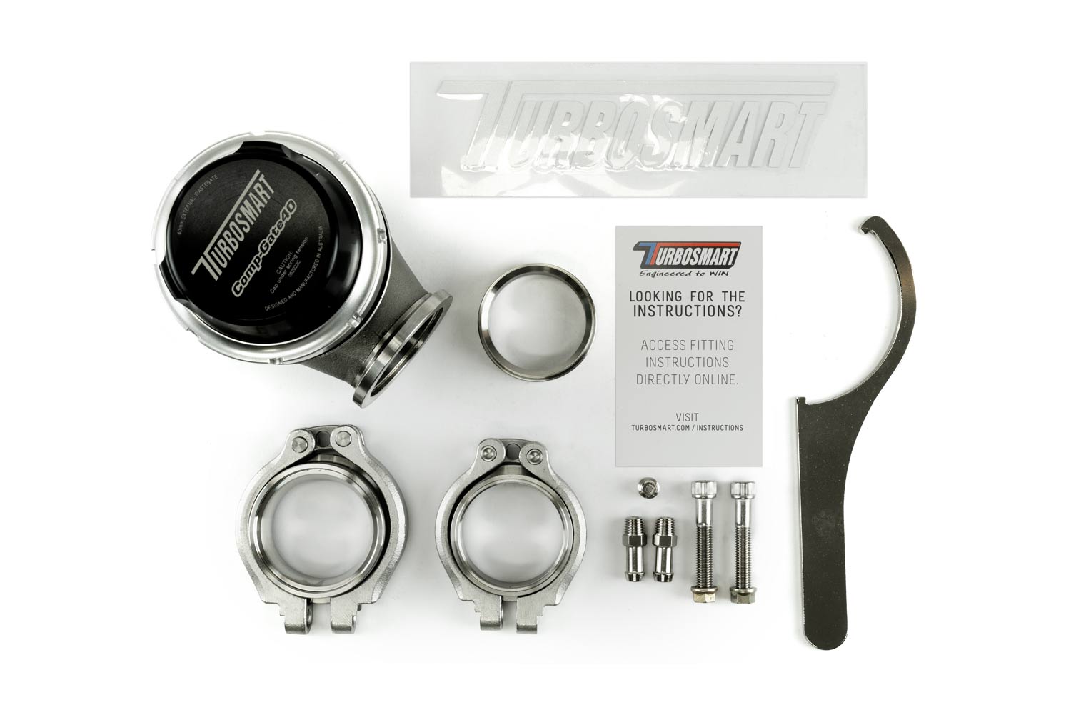 Turbosmart Comp-Gate40 External Wastegate Black Compgate 40mm - (Includes 7 PSI Spring) | TS-0505-1006