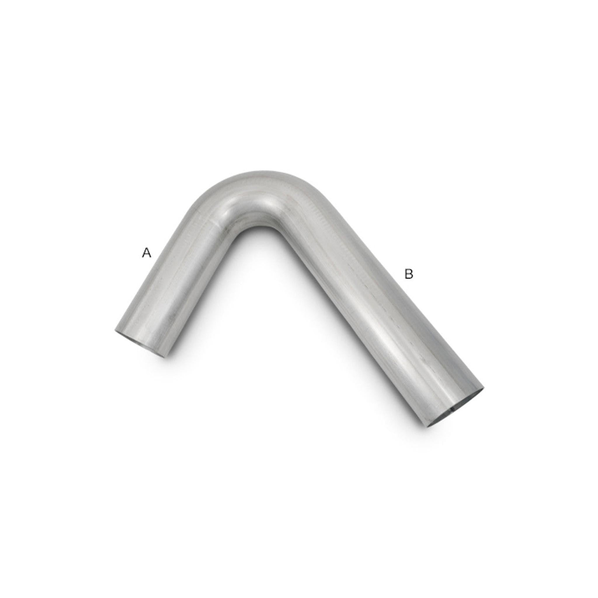 Vibrant 90 deg Mandrel Bend Pipe T304 Stainless Steel Tube Diameter - 1.25" O.D. Centerline Radius - 2.75" Leg Length A - 4" Leg Length B - 12" | 13030