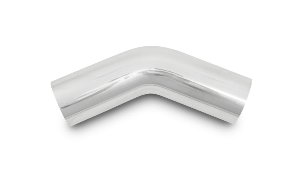 Vibrant Aluminum Tubing 45 Degree Bend Polished 2.25" O.D. Aluminum 45 Degree Bend | 2886