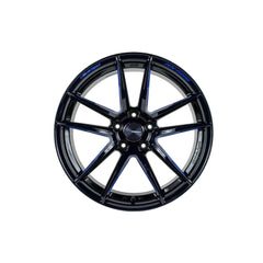 WedsSport RN-55M 18x9 +45 5x120 Black Blue Machine Wheel