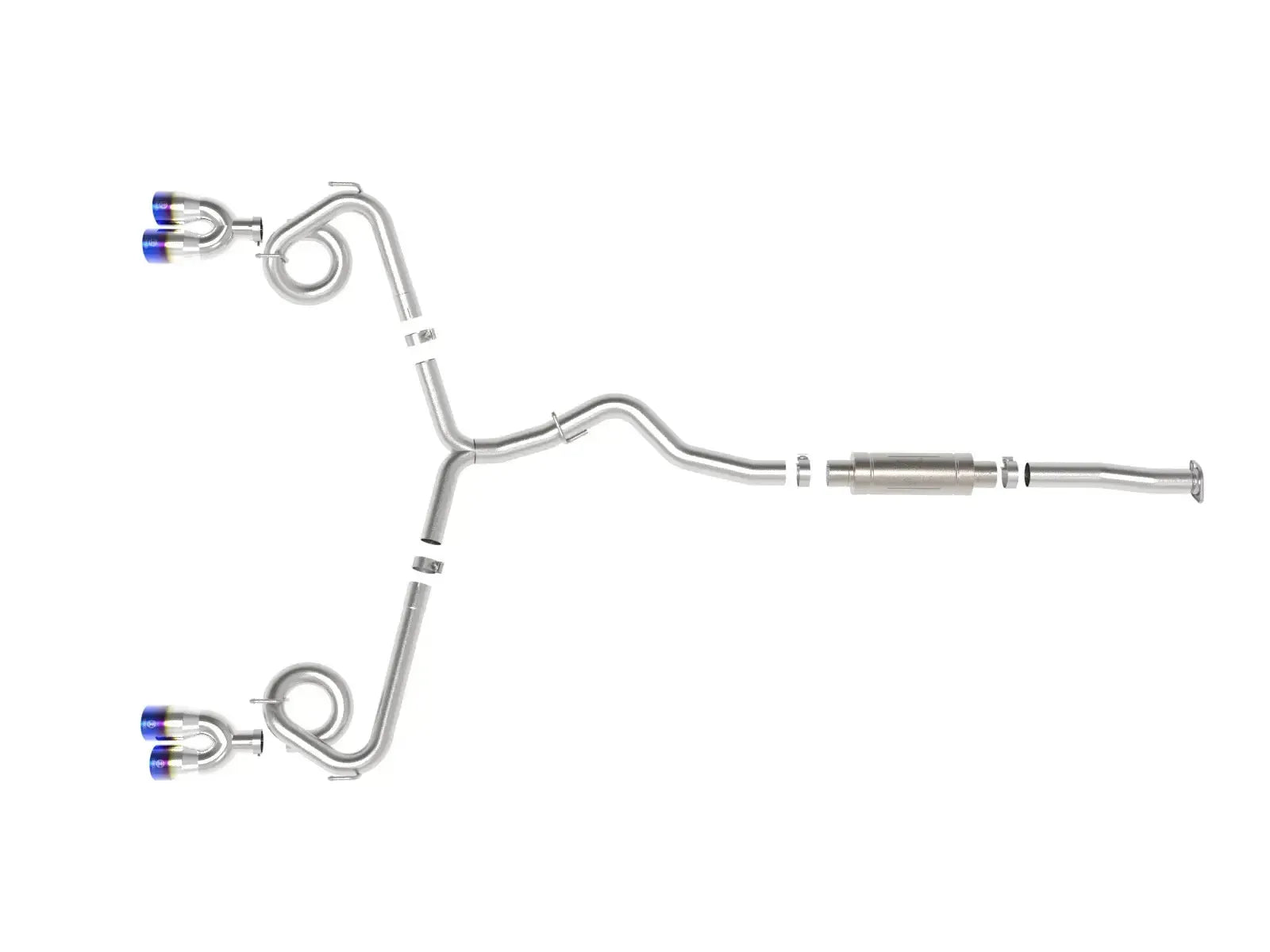 aFe Takeda 3in to 2-1/2in Stnlss Cat Back Exhaust w/ Blue Flame Tip Subaru WRX / STI 2015-2021 | 49-36810-L