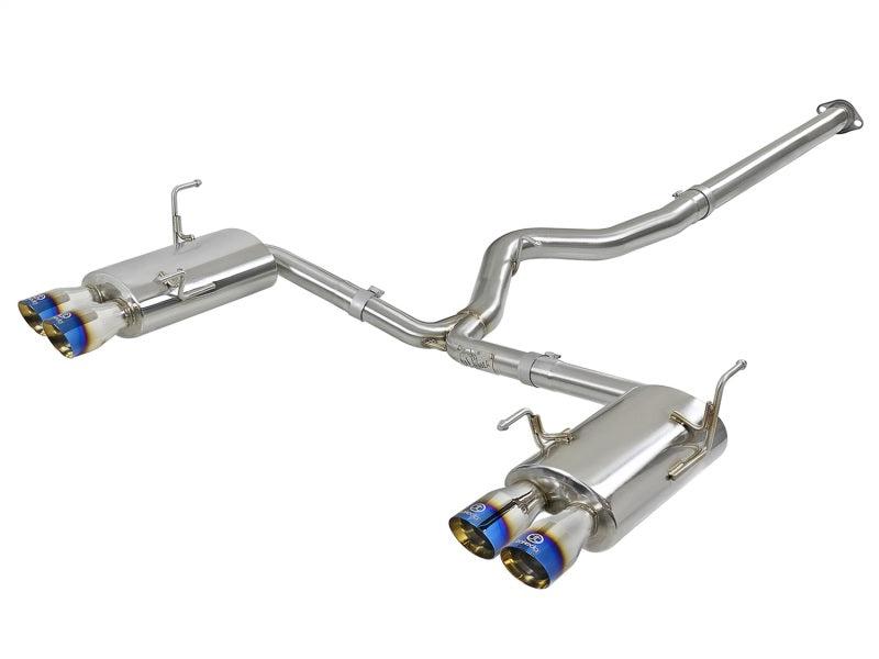 aFe Takeda Stainless Steel Cat Back Exhaust w/ Blue Flame Tips WRX / STI 15-21 | 49-36801-L