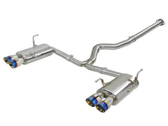aFe Takeda Stainless Steel Cat Back Exhaust w/ Blue Flame Tips WRX / STI 15-21 | 49-36801-L