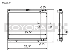 Koyo Aluminum Racing Radiator Nissan Skyline GT-R R34 2.6L Turbo 1999-2000 | HH020879
