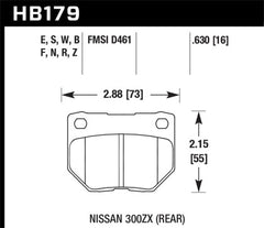 Hawk HT-10 Race Brake Pads Rear Subaru WRX 2006-2007 | HB179S.630