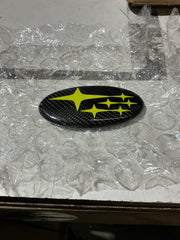 [OPEN BOX] Noble Carbon Fiber Front and Rear Emblems (Neon Yellow Stars) - 2022+ WRX / STI