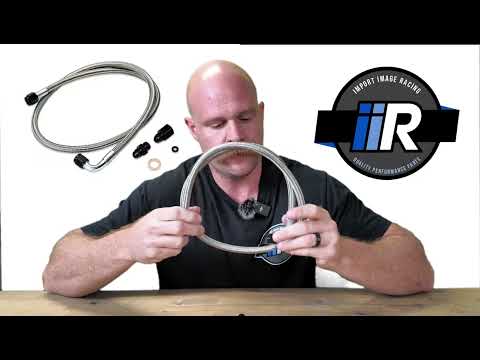 IAG Braided High Pressure Power Steering Line Subaru WRX 2002-2007 & STI 2004-2007 | OEM Routing