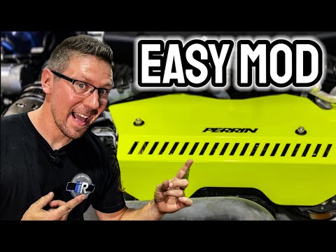 Perrin Pulley Cover Tall Version Subaru WRX 2022-2026 - Neon Yellow | PSP-ENG-153NY