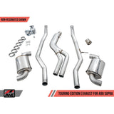 AWE Resonated Touring Edition Cat Back Exhaust 5in Diamond Black Tips Toyota Supra A90 2020+