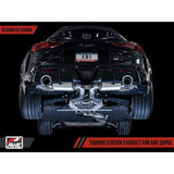 AWE Resonated Touring Edition Cat Back Exhaust 5in Diamond Black Tips Toyota Supra A90 2020+