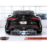 AWE Resonated Touring Edition Cat Back Exhaust 5in Diamond Black Tips Toyota Supra A90 2020+