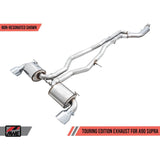 AWE Resonated Touring Edition Cat Back Exhaust 5in Diamond Black Tips Toyota Supra A90 2020+