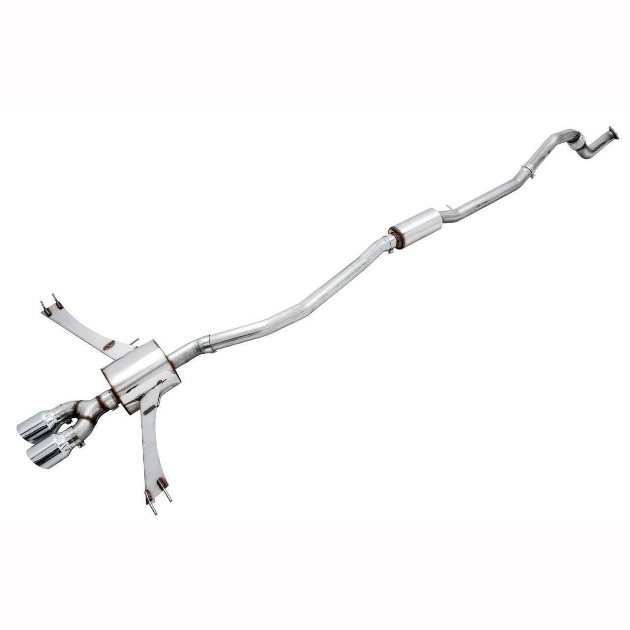 AWE Touring Edition Exhaust w/Front Pipe & Dual Chrome Silver Tips Honda Civic Si 2017-2020 | 3015-32108