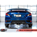AWE Touring Edition Exhaust w/Front Pipe & Dual Chrome Silver Tips Honda Civic Si 2017-2020