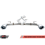 AWE Track Edition Cat Back Exhaust 5in Diamond Black Tips Toyota Supra A90 2020+