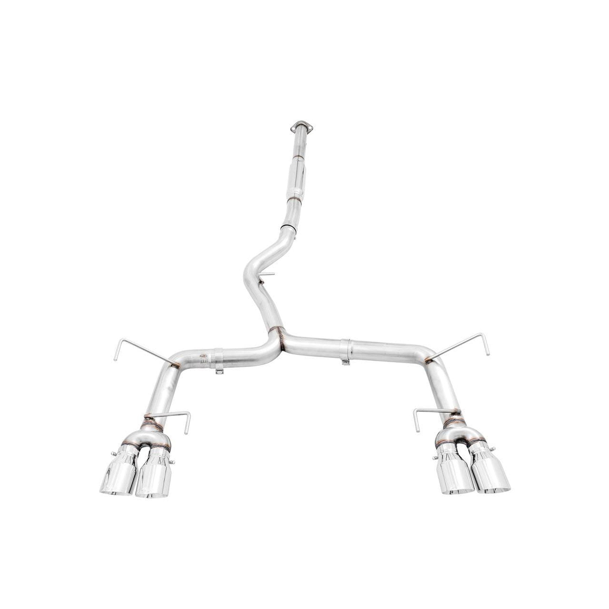 AWE Track Edition Cat Back Exhaust Subaru WRX / STI Sedan 2011-2021 Chrome Silver Quad Tips 102mm | 3020-42058