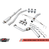 AWE Track Edition Exhaust w/Front Pipe & Triple Chrome Silver Tips Honda Civic Type R 2017-2021