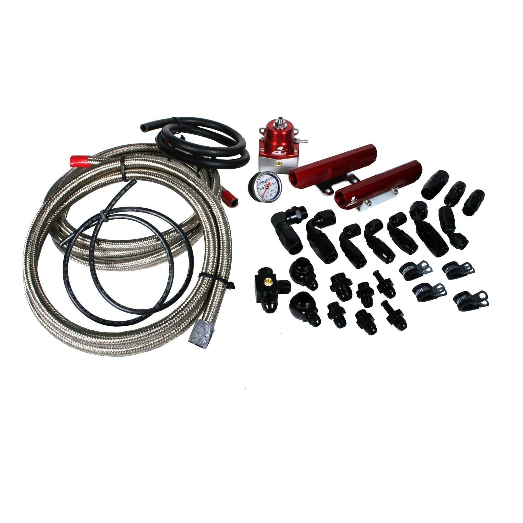 Aeromotive Top Feed High Flow Billet Fuel Rail Kit Red WRX 2002-2014 / STI 2007-2016 | 14135