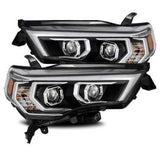 AlphaRex 14-20 Toyota 4Runner LUXX LED Proj Headlights Plank Style Black/Silver