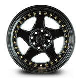 AodHan AH01 Wheel Full Black (Gold Rivet) 15x8 4x100/114.3 73.1 Bore 20mm