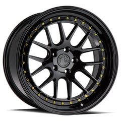 AodHan DS-06 Gloss Black W /Gold Rivets Wheel 18x8.5 35mm 5x114.3