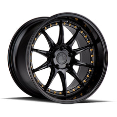 AodHan DS-07 Gloss Black W /Gold Rivets Wheel 18x10.5 15mm 5x114.3