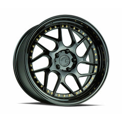 AodHan DS01 Gloss Black W /Gold Rivets Wheel 19x9.5 15mm 5x114.3
