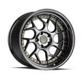 AodHan DS01 Wheel Black Vacuum W/ Gold Rivets 18x10.5 5x114.3 73.1 Bore 15mm
