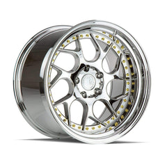 AodHan DS01 Wheel Vacuum Chrome W/ Gold Rivets 19x10.5 5x114.3 73.1 Bore 15mm