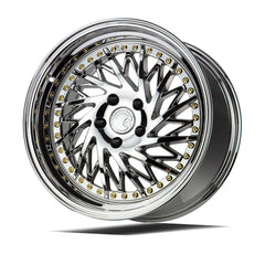 AodHan DS03 Wheel Vacuum Chrome w/Gold Rivets 18x10.5 (Driver Side) 5x114.3 73.1 Bore 15mm