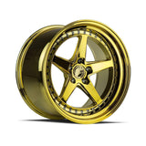 AodHan DS05 Wheel Gold Vacuum w/ Chrome Rivets 18x10.5 5x114.3 73.1 Bore 15mm