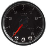 Autometer Tachometer Gauge, 0-8,000 RPM, Black Dial, Clear Lens, Black Bezel, 2 1/16"