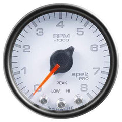 Autometer Tachometer Gauge, 0-8,000 RPM, White Dial, Clear Lens, Black Bezel, 2 1/16"