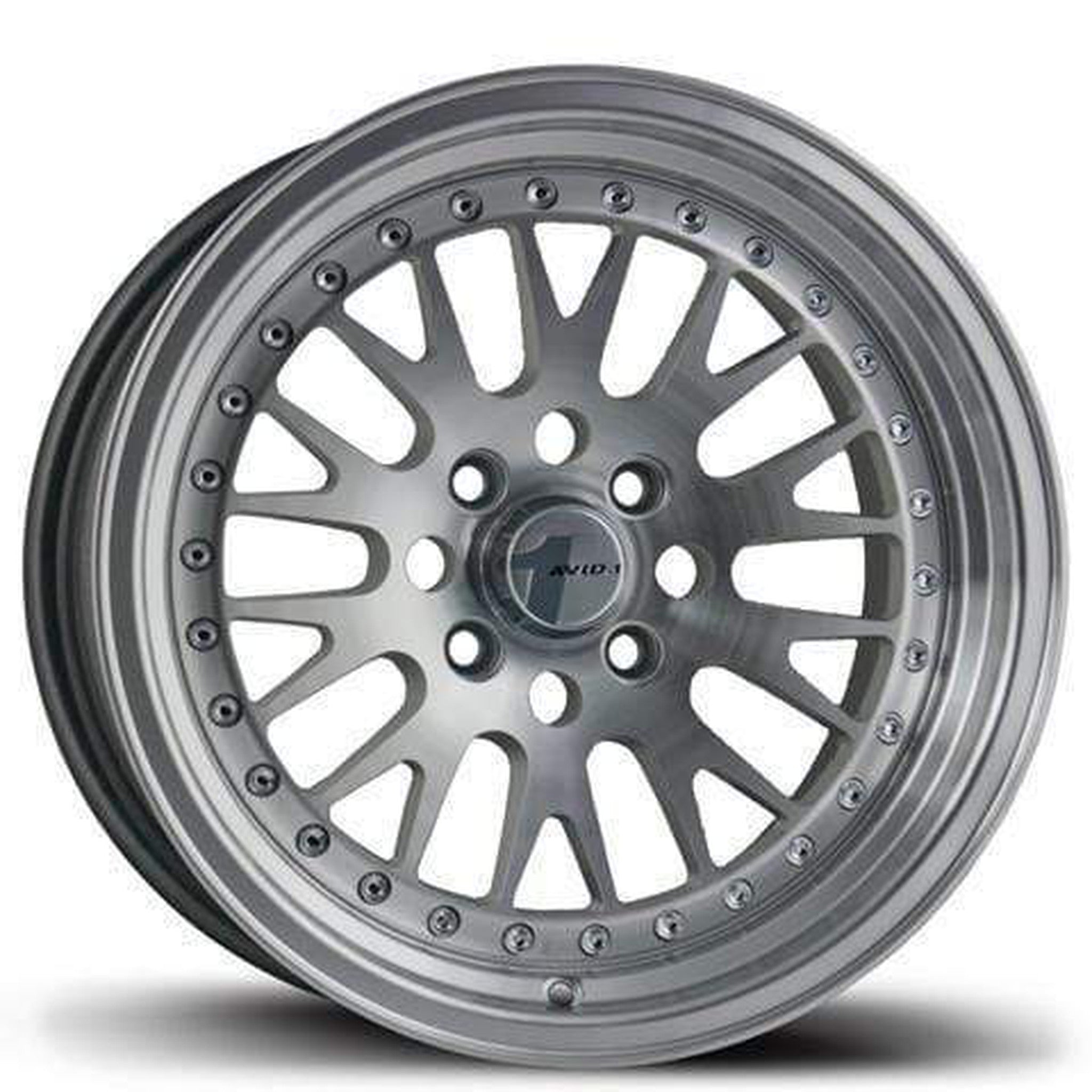 Avid.1 AV-12 Hyper Silver/Full Machined Face & Lip Wheel 15x8 4x100 25mm 73.1 | AV1215804C25MF