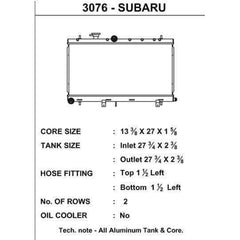 CSF Performance Radiator w/ Filler Neck Subaru WRX / STI 2002-2007