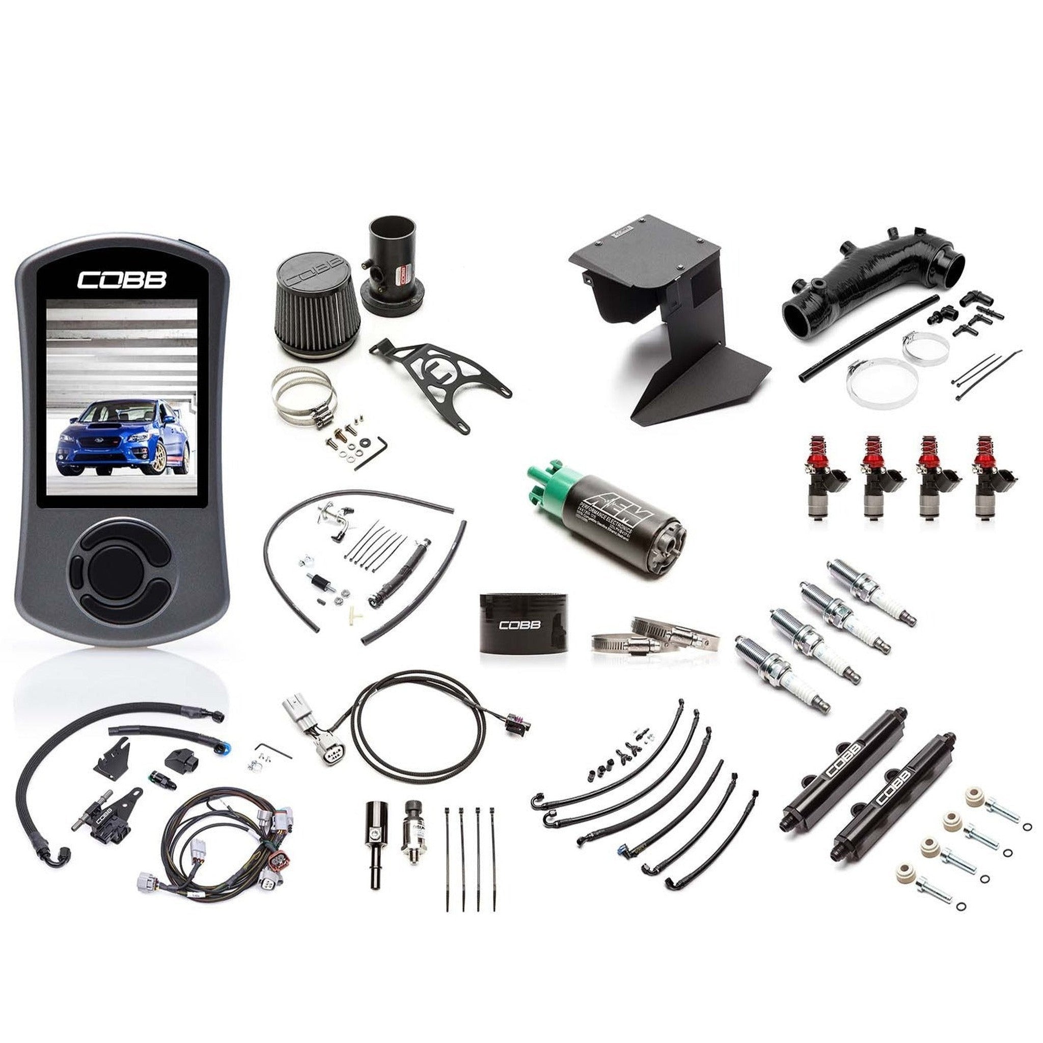 Cobb NexGen Stage 2 + Flex Fuel Power Package Subaru STI 2015-2018 - Blue SF Hose | SUB004NG2S1FF-BL