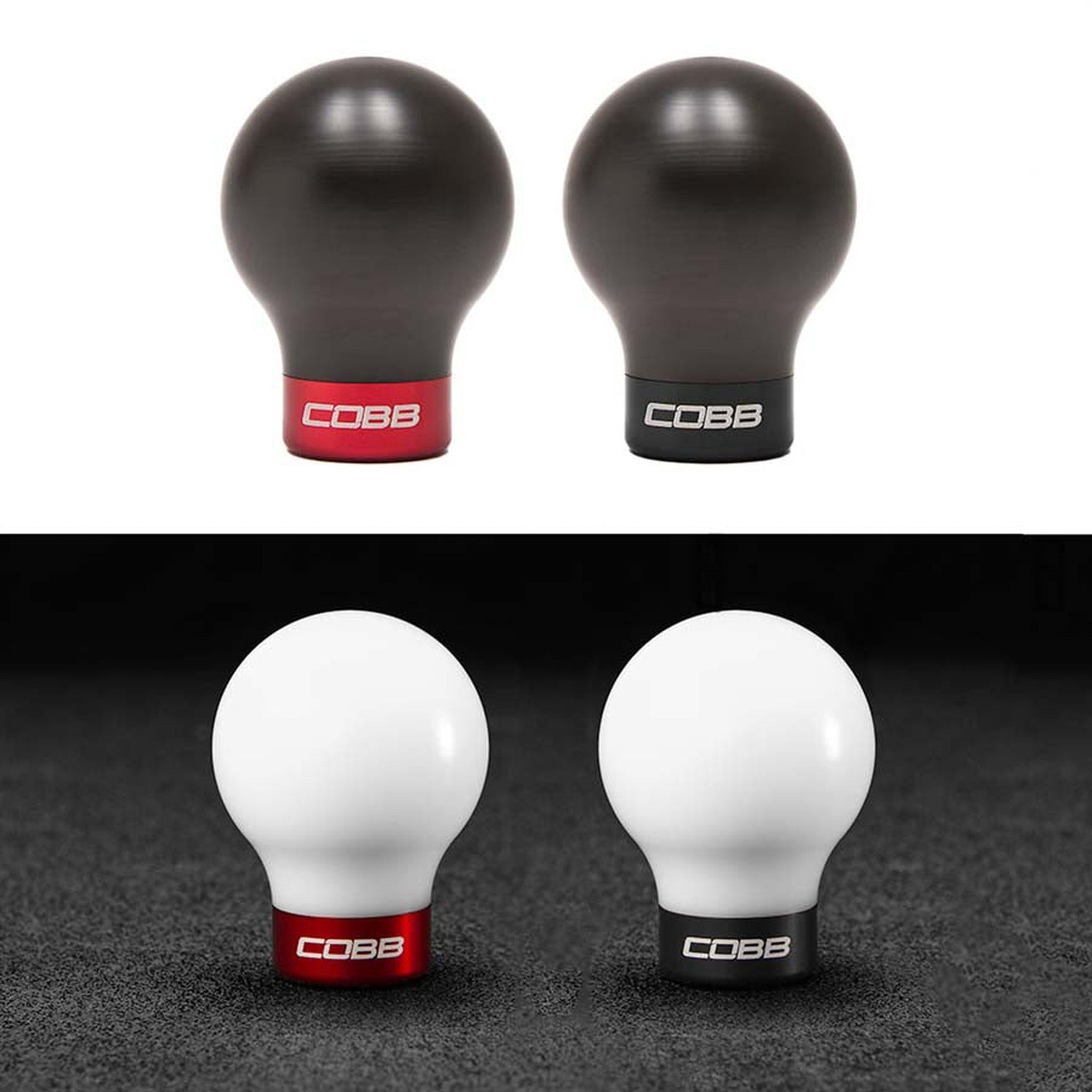 Cobb Stage 2+ Drivetrain Package Race Red Knob & Reverse Lockout Pull - White/Stealth Black Subaru STI 2004-2021 | 215X02P-RD-Knob-W-BK-Lockout