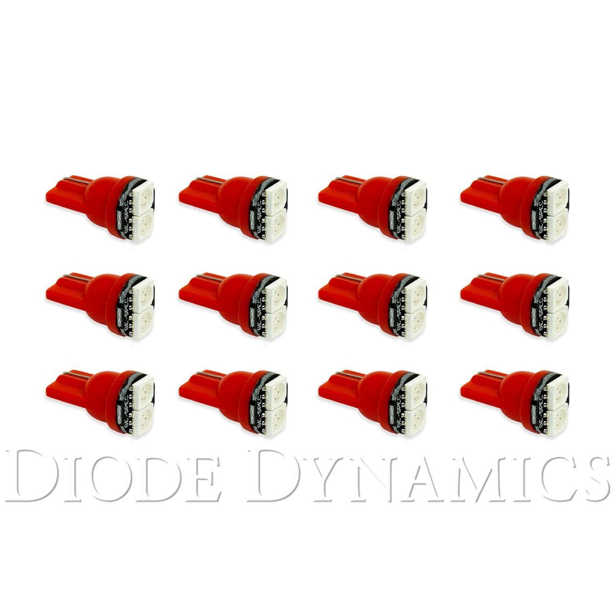 Diode Dynamics 194 LED Bulb SMD2 LED Red Set of 12