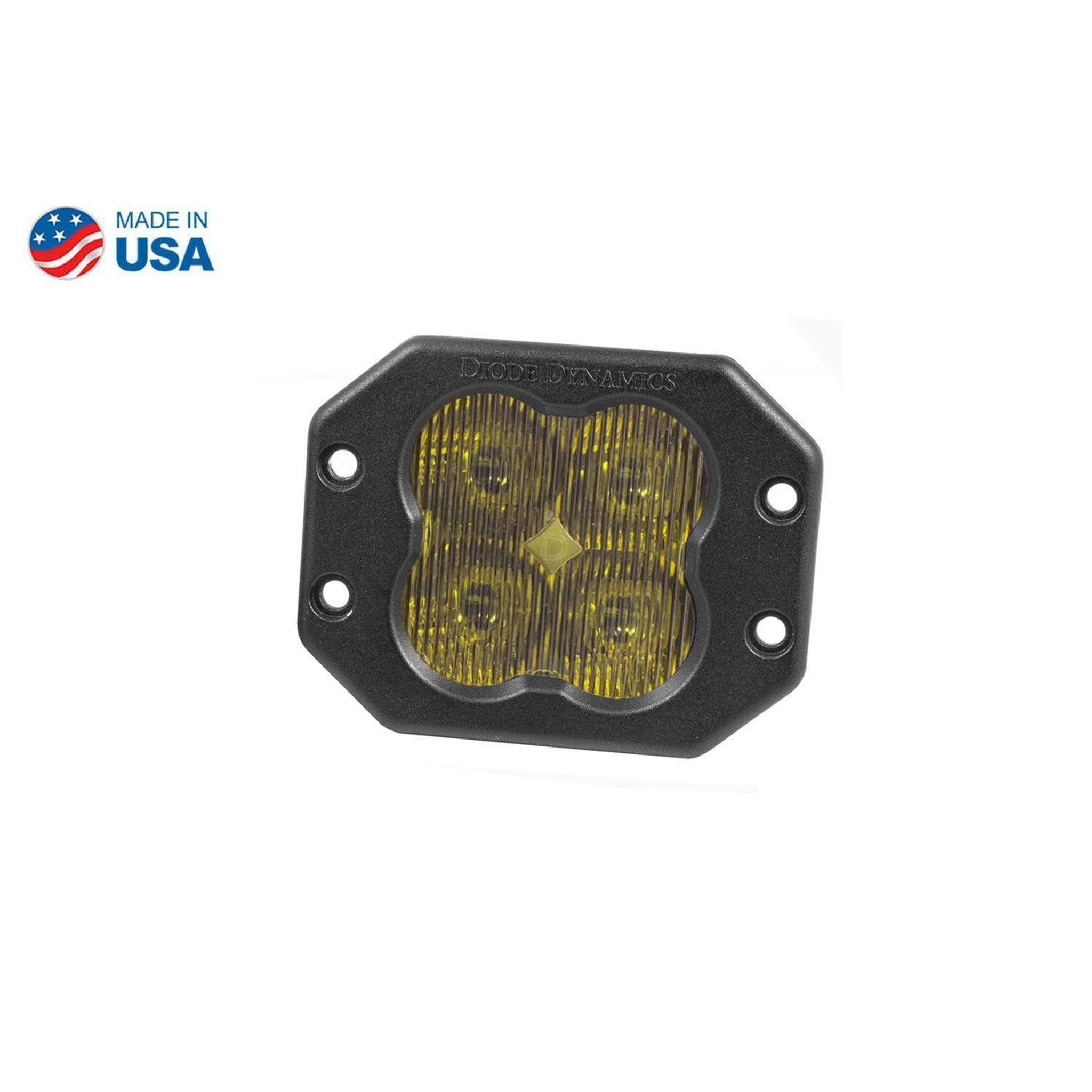 Diode Dynamics Worklight SS3 Pro Yellow SAE Fog Flush Single