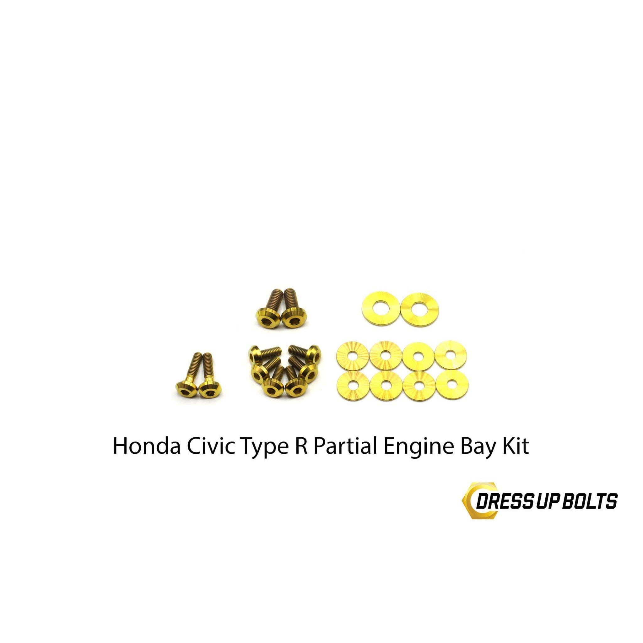 Dress Up Bolts Honda Civic Type R (2017-2019) Titanium Dress Up Bolt Partial Engine Bay Kit