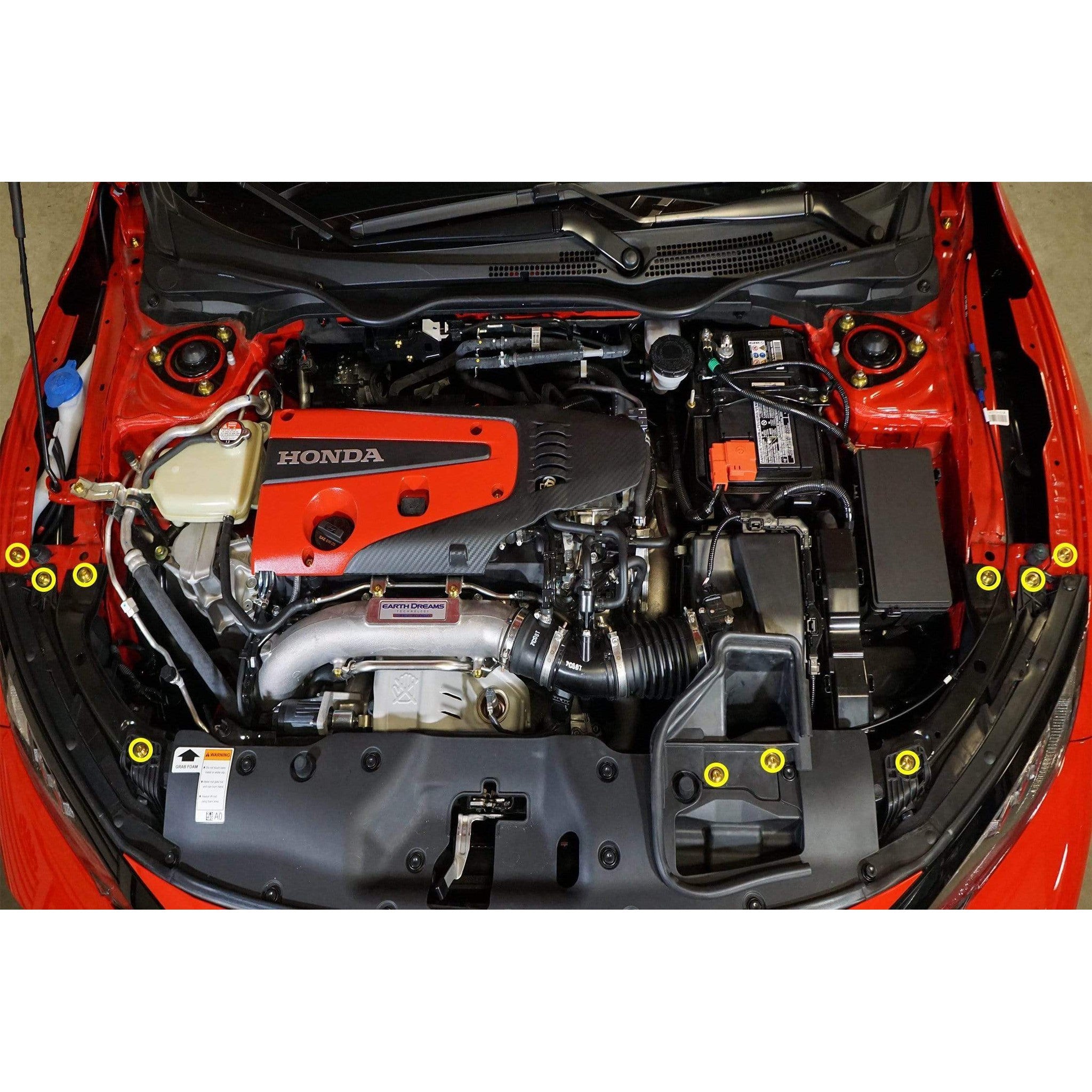 Dress Up Bolts Honda Civic Type R (2017-2019) Titanium Dress Up Bolt Partial Engine Bay Kit