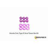 Dress Up Bolts Honda Civic Type R (2017-2019) Titanium Dress Up Bolt Strut Tower Bar Kit