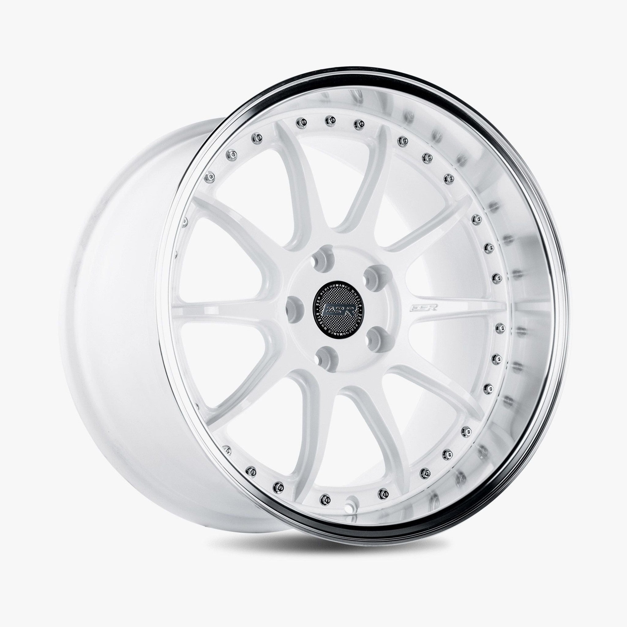 ESR CS12 18x9.5 5x114.3 +35 73.1 Gloss White Machined Lip Wheel | 89551435 CS12WHT-ML