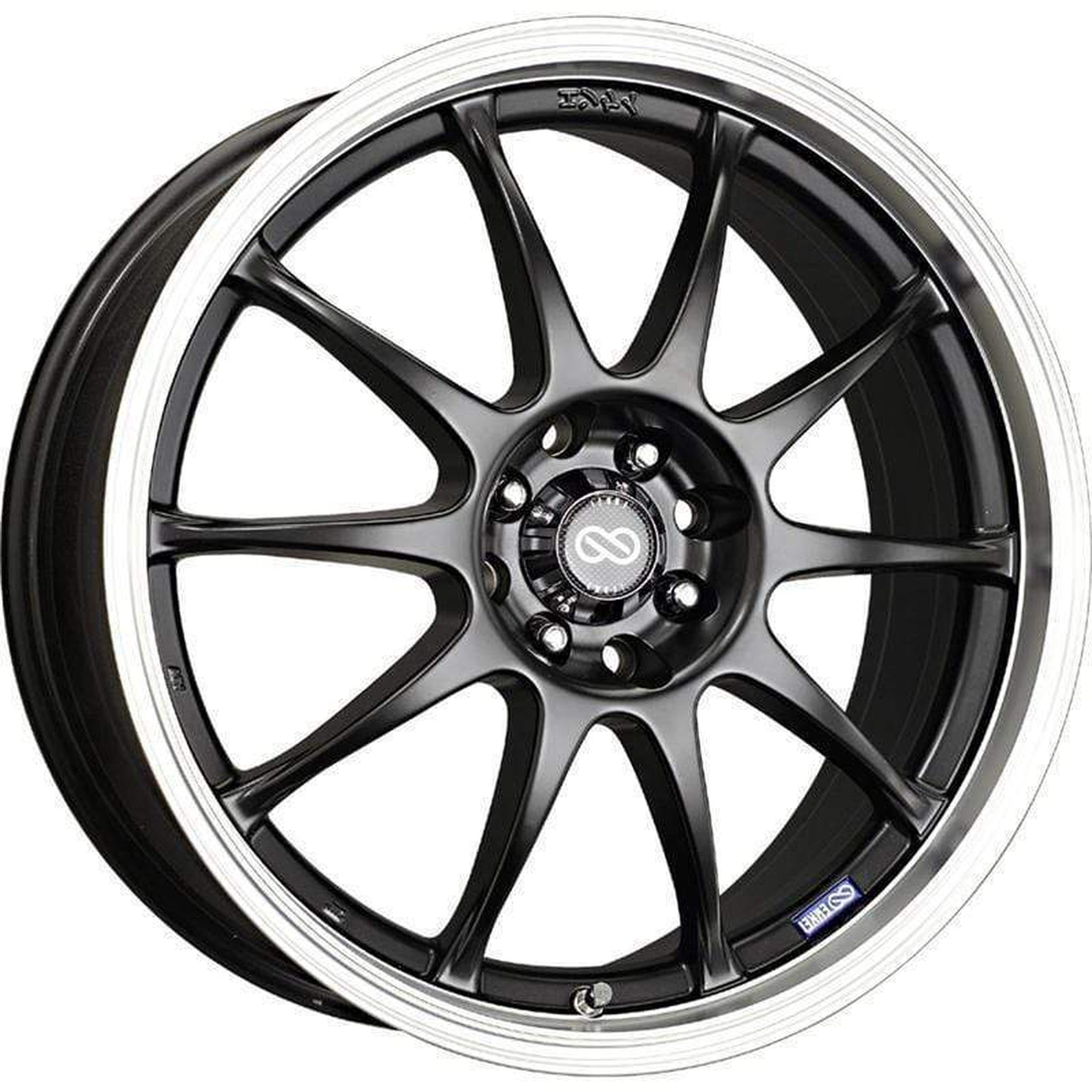 Enkei J10 17x7 5x100 38 Dia Matte Black w/ Machined Lip | 409-770-12BK