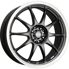 Enkei J10 17x7 5x100 38 Dia Matte Black w/ Machined Lip | 409-770-12BK