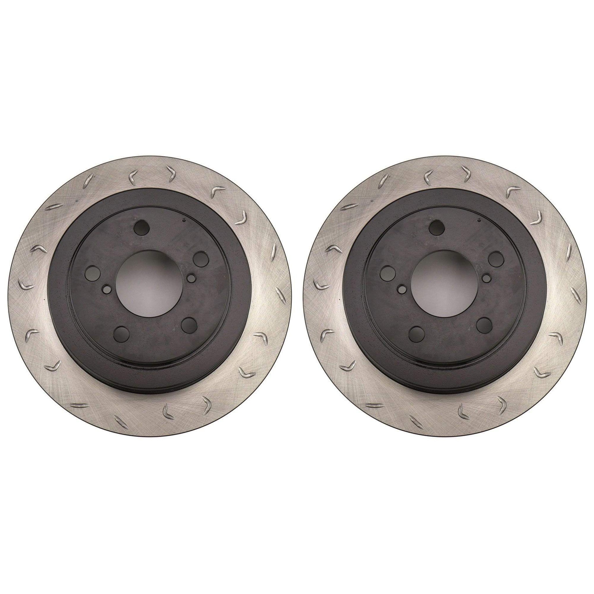 FactionFab Swept Slot Bi-Directional Brake Rotor Pair Rear Subaru WRX 2002-2005 | 1.10035.1-G