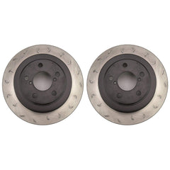 FactionFab Swept Slot Bi-Directional Brake Rotor Pair Rear Subaru WRX 2002-2005 | 1.10035.1-G