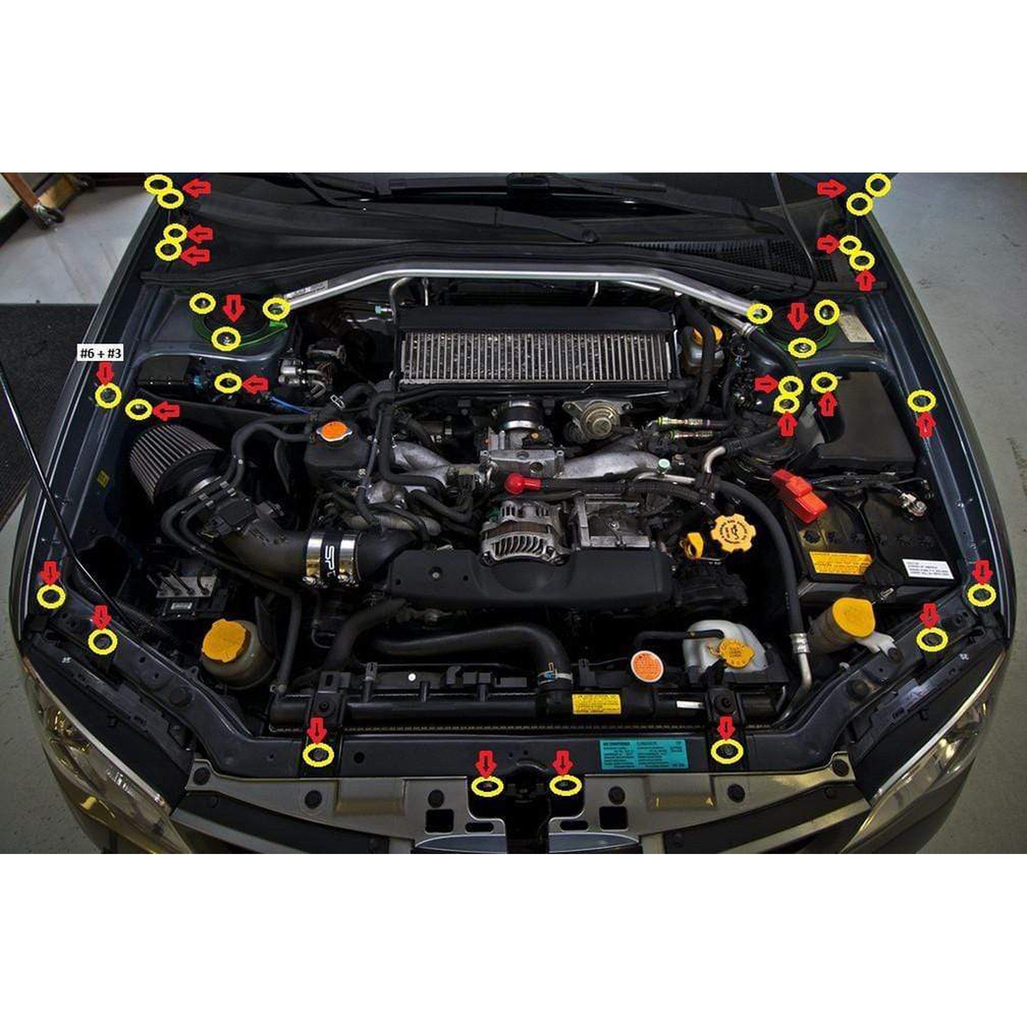Fast Turn Fittings Titanium Engine Bay Kit Subaru WRX / STI 2006-2007