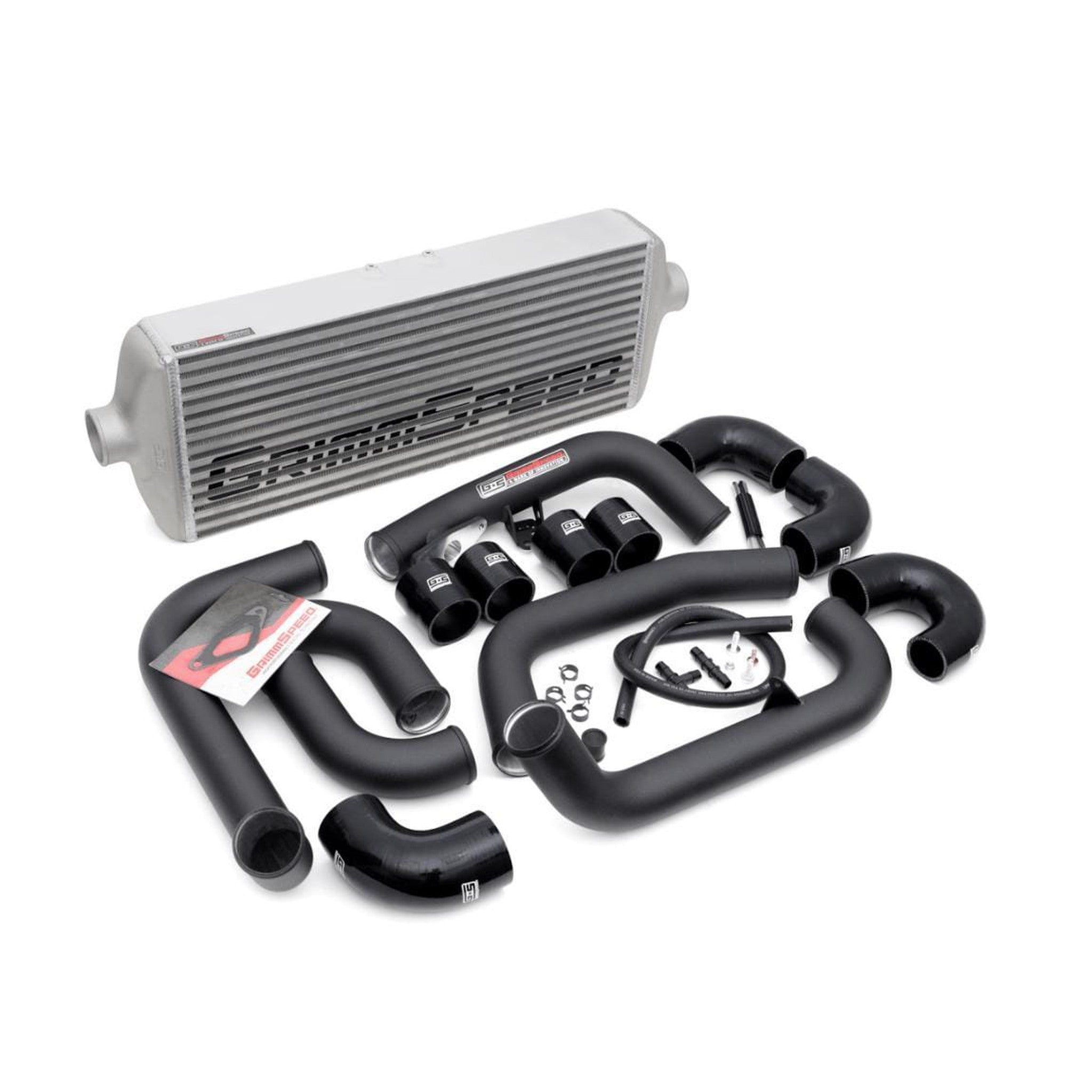 GrimmSpeed 2008-2014 Subaru STI Front Mount Intercooler Kit Raw Core / Black Pipe