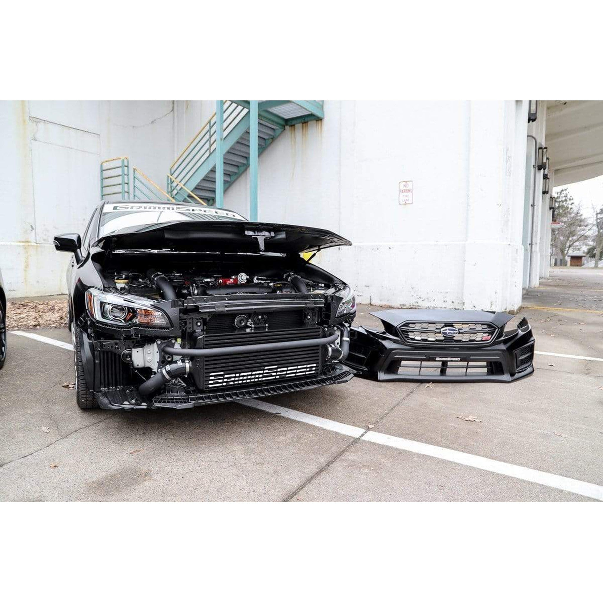 GrimmSpeed Front Mount Intercooler Kit Black Core / Black Pipe Subaru STI 2015-2021